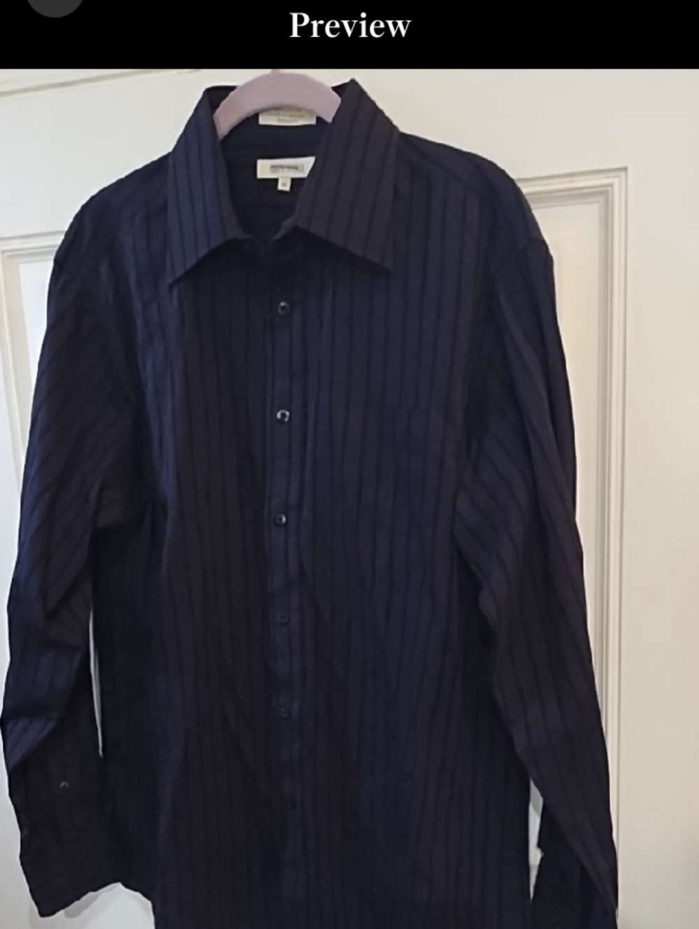 Eighth Avenue Men's Purple Pinstripe Button-Up Shirt